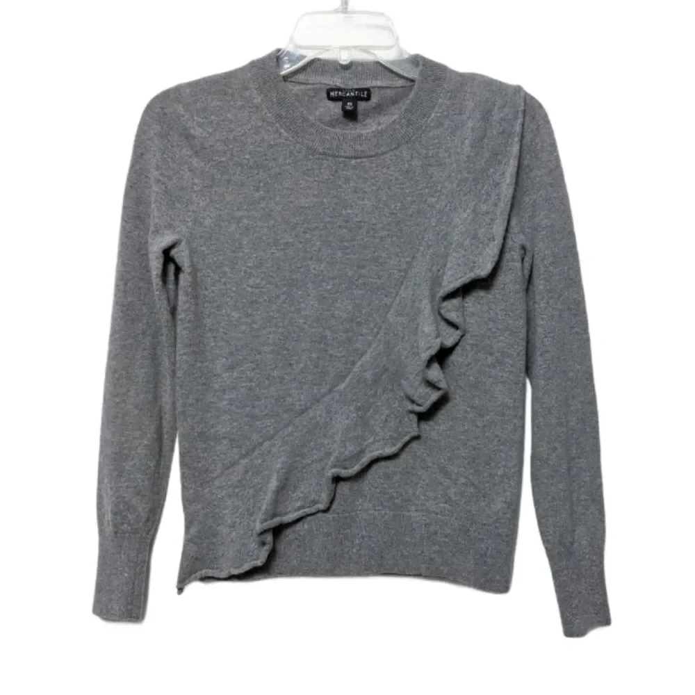 J. CREW Mercantile Ruffle Front Wool Sweater XS